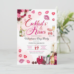 Cocktail's and Kisses Galentine's Day Party Invitation