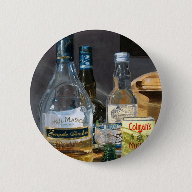 Cocktails and Mustard 2 Inch Round Button (Front)