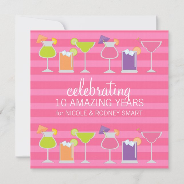 Cocktails Anniversary Party Invitation (Front)