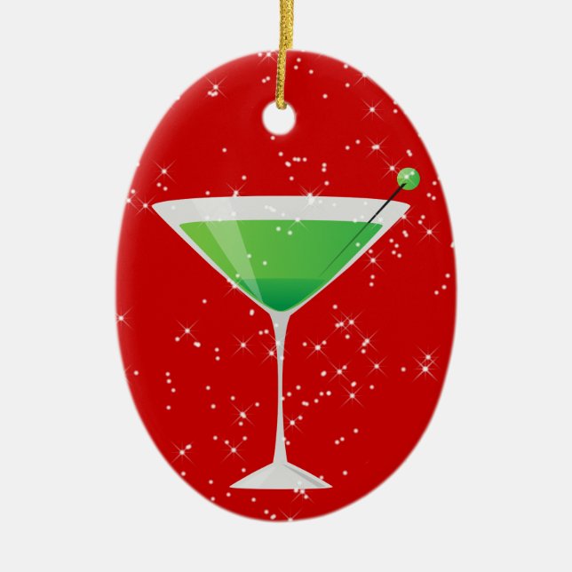 Cocktails Anyone? by SRF Ceramic Ornament (Front)