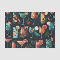 Cocktails beverage pattern. Alcoholic drinks