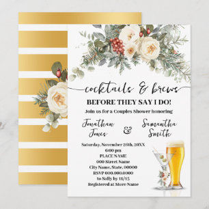 Cocktails & Brews Before I do Winter Shower Invitation
