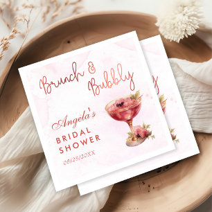 Cocktails Brunch & Bubbly Bridal Shower Napkin
