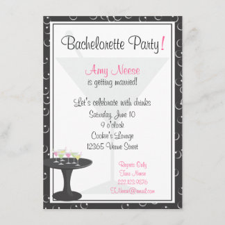 Cocktails & Bubbles Bachelorette Party Invitation