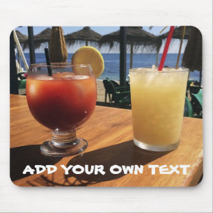 Cocktails by the Sea Custom Text Mouse Pad