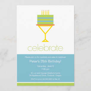Cocktails & Cake Birthday Party Invitation