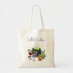 Cocktails & Cauldrons Halloween Bachelorette Party Tote Bag