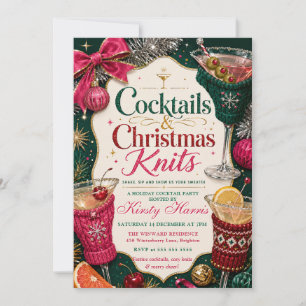 Cocktails & Christmas Knits Holiday Party Invitation