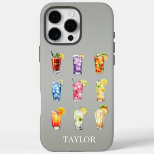 Cocktails Cocktails Cocktails Monogrammed iPhone 16 Pro Max Case