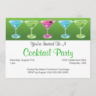 Cocktails colorés Invitation
