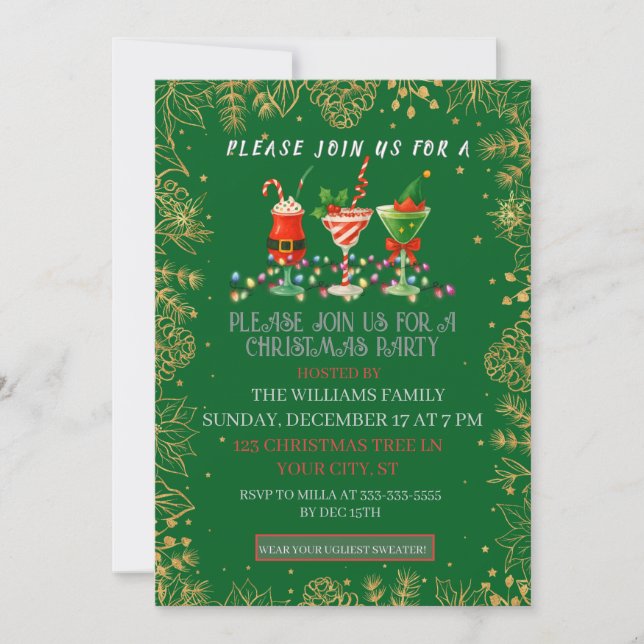 Cocktails & Cookies Christmas Holiday party  (Front)