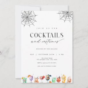 Cocktails & Costumes Invitation de fête d'Hallowee