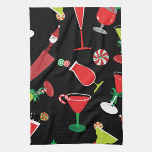 Cocktails de Noël cool Serviette de cuisine