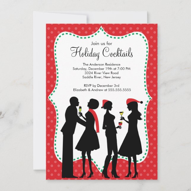 Cocktails de Noël Invitation (Devant)
