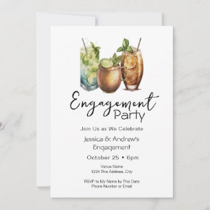 Cocktails Décontracté Engagement Party Invitation
