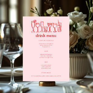 Cocktails Doodle Sketch Modern CUSTOM Drink Menu