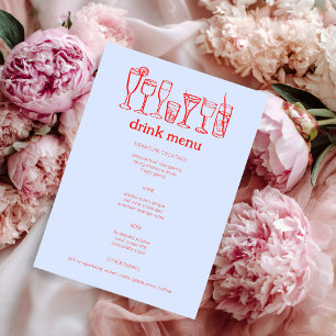 Cocktails Doodle Sketch Modern CUSTOM Drink Menu