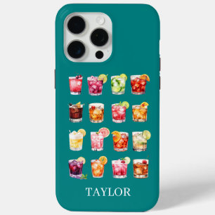 Cocktails Galore Monogrammed  iPhone 15 Pro Max Case