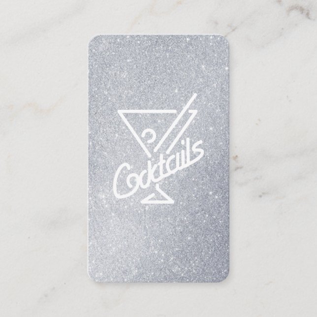 Cocktails / Glamour Glitter Business Card (Front)