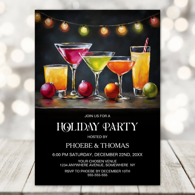 Cocktails Holiday Party Invitation (Creator Uploaded)