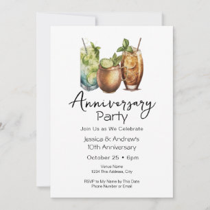 Cocktails Invitation à l'anniversaire Décontracté
