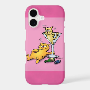 Cocktails & Kitten Pink Cartoon iPhone5 Case