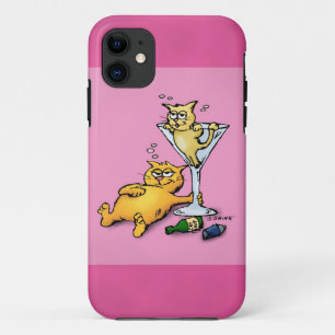 Cocktails & Kitten Pink Cartoon iPhone5 Case