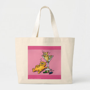 Cocktails & Kittens Pink Cartoon Bag