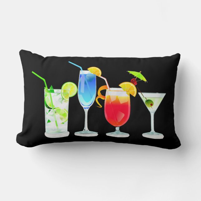 Cocktails Lumbar Pillow (Front)