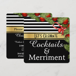 "Cocktails & Merriment" Holiday Party Invitation