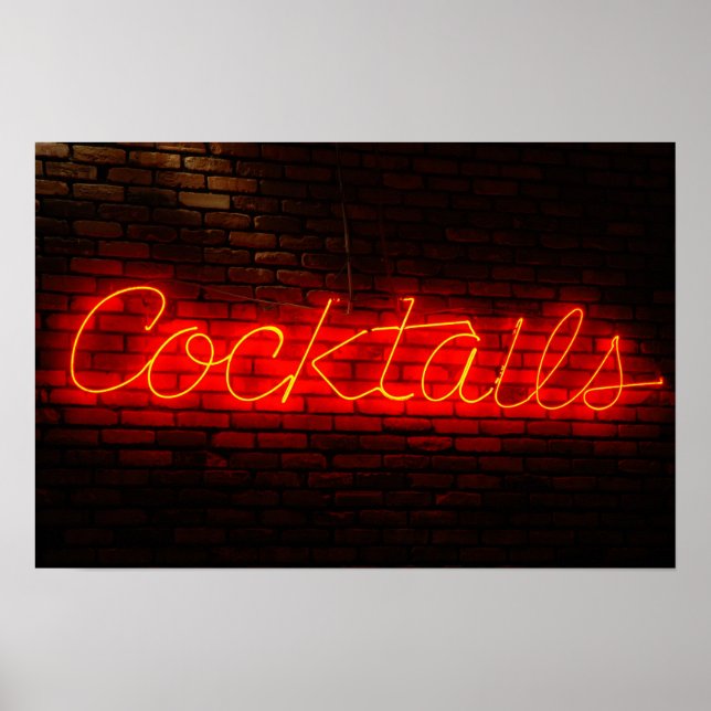 Cocktails on Brick Poster (Front)
