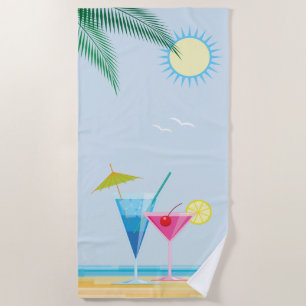 Cocktails on the Beach Beach Towel