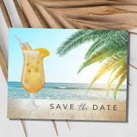 Cocktails on the Beach Wedding Save the Date