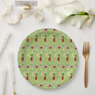 Cocktails Paper Plate