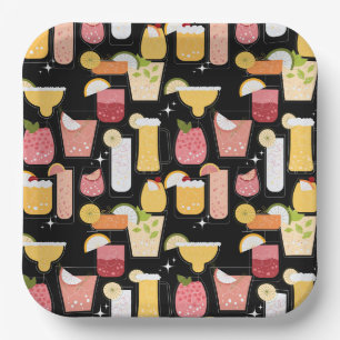 Cocktails Paper Plate
