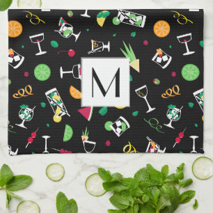 Cocktails Party Pattern Kitchen Towel