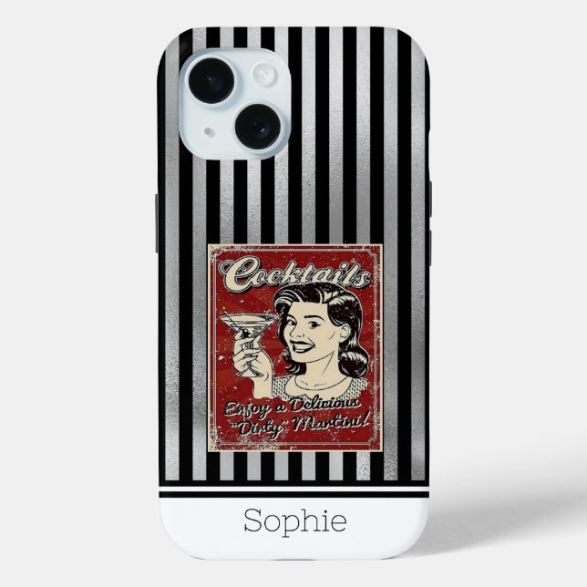 Cocktails Retro Samsung  Case-Mate iPhone Case (Back)