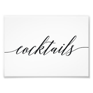 Cocktails Sign Choose Your Size Modern Script