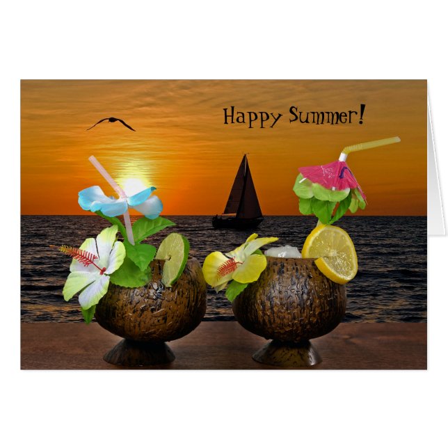 Cocktails with Sailboat Sunset (Front Horizontal)