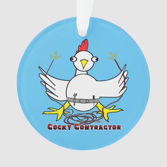 Cocky Contractor Ornament (Front)
