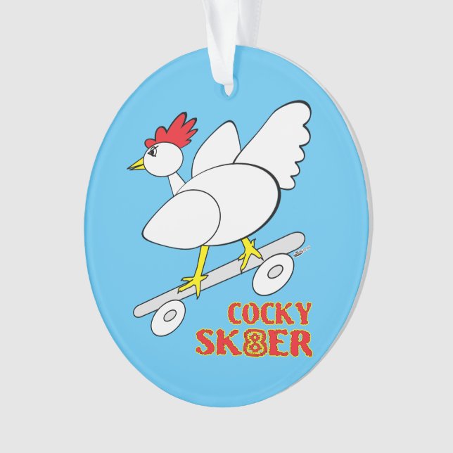 Cocky Skater Ornament (Front)