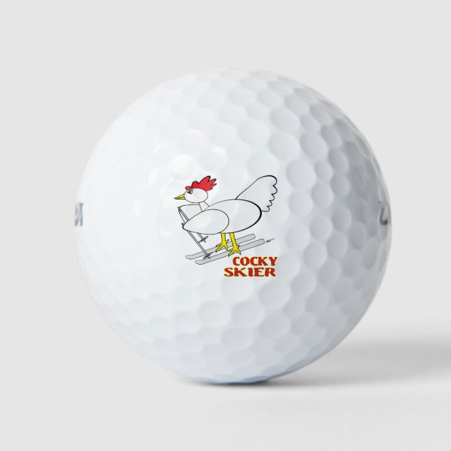 Cocky Skier Golf Balls (Front)