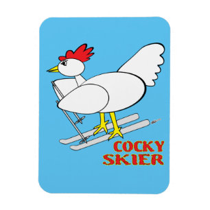 Cocky Skier Magnet