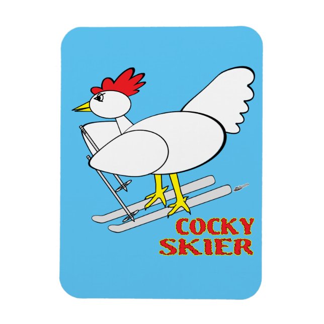 Cocky Skier Magnet (Vertical)