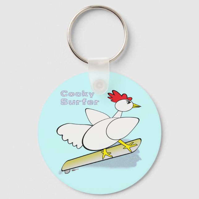Cocky Surfer Keychain (Front)