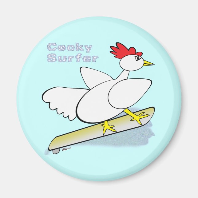 Cocky Surfer Magnet (Front)