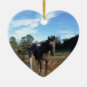 Coco and Cream brown horse Ceramic Ornament