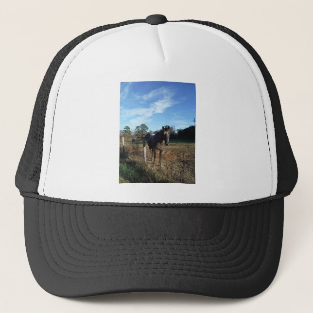 Coco and Cream brown horse Trucker Hat (Front)