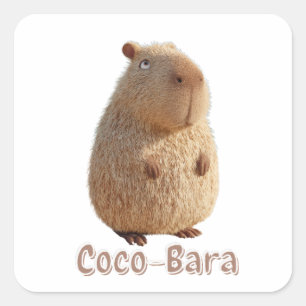Coco-Bara Vibes. Capybara Core: Coconut Couture  Square Sticker