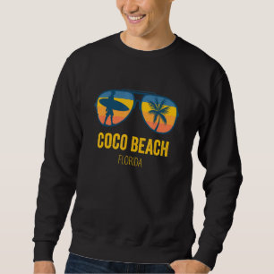 Coco Beach Florida Retro Vintage Surfer Sunset Sun Sweatshirt